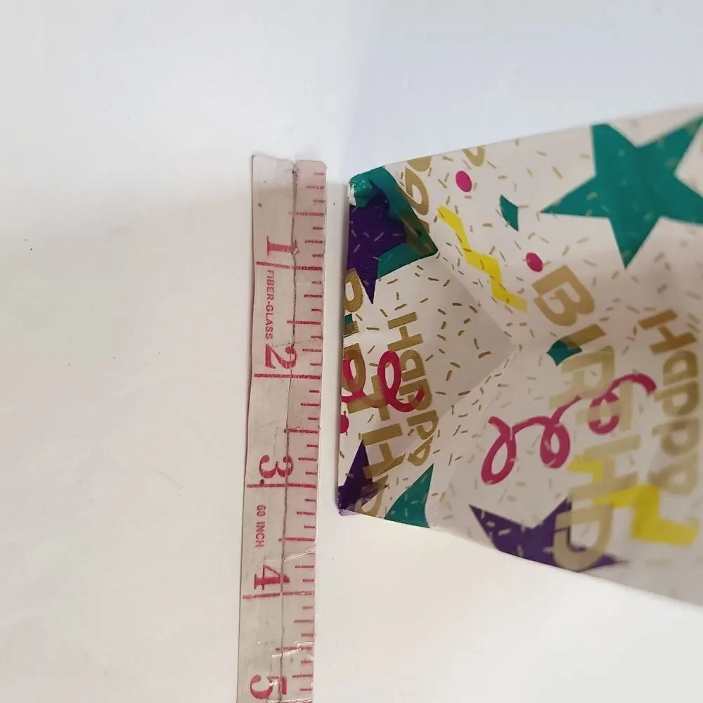 Vintage 90s Geometric Star Confetti Happy Birthday Paper Gift Bag